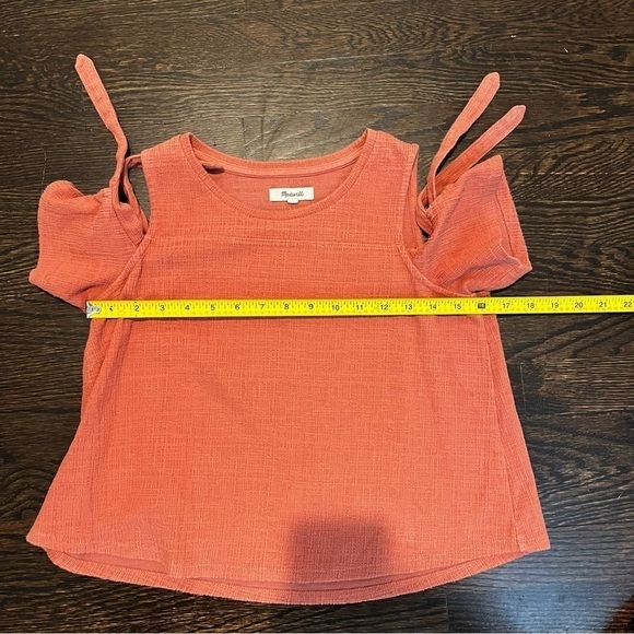 Women’s | Madewell Tie Cold Shoulder Textured Blouse | XXS - Picture 7 of 8